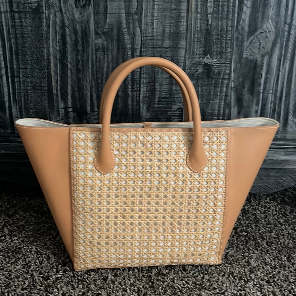 Mark & Graham Tan and Cream Tote Bag